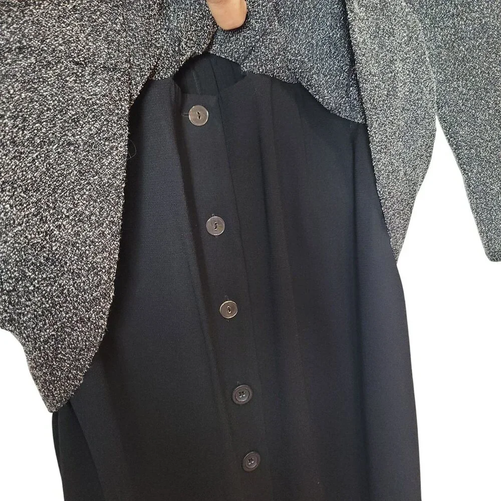 Julian Taylor Womens Two-Piece Suit Dress Size 14 Gray & Black Polyester Blend - Picture 7 of 14